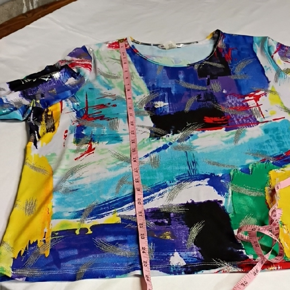 Allison Daley Abstract Art Print Multicolored Pattern, Lightweight Longsleeve XL - Picture 10 of 13